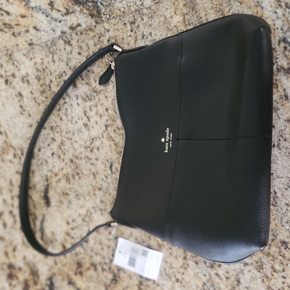NWT black Kate Spade shoulder bag with gold accent